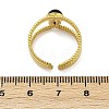 316 Stainless Steel with Natural Mixed Gemstone Cuff Rings RJEW-Z098-01G-11-5