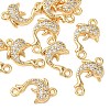 SHEGRACE Brass Micro Pave Clear Cubic Zirconia Dolphin Links Connector Charms XGRQ3K383-568G-1