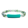 Round Glass Beaded Stretch Bracelet with Acrylic Tube BJEW-JB07983-4