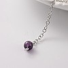 Teardrop Platinum Tone Brass Amethyst Dowsing Pendulums MAK-M015-03A-3