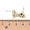 Brass Micro Pave Cubic Zirconia Stud Earring Findings KK-U075-01B-02G-3