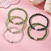 5Pcs Glass & Natural Cultured Freshwater Pearl Beads Stretch Bracelets for Women BJEW-JB13521-2