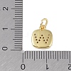 Rack Plating Brass Micro Pave CLear Cubic Zirconia Charms KK-E110-14G-W-3