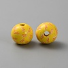 Printed Wooden European Beads WOOD-CJC0014-04F-2