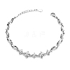 SHEGRACE Lovely Rhodium Plated 925 Sterling Silver Link Bracelet JB290A-1