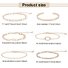 ANATTASOUL 6Pcs 6 Style Alloy Paperclip & Cable & Figaro Chain Bracelets Set BJEW-AN0001-09-2