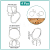  4Pcs Adjustable Brass Finger Rings Components KK-NB0003-17-2