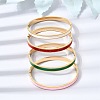 304 Stainless Steel Enamel Hinged Cuff Bangles for Women SA-CBAC920-07G-1