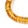 Natural Amber Beaded Stretch Bracelets for Men Women BJEW-T018-19-3