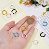 5 Pairs 5 Color 316 Stainless Steel Enamel Ring Hoop Earrings EJEW-DC0001-39A-3