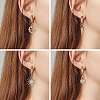 Clear Cubic Zirconia Padlock Drop Huggie Hoop Earrings EJEW-SW00005-06-6