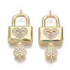 Brass Micro Pave Clear Cubic Zirconia Links X-ZIRC-S067-051-NF-2