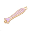 Brass Enamel Fish Connector Charms KK-L255-15G-01-2