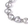Adjustable Pearl and Brass Beaded Slider Bracelets BJEW-T022-15B-3