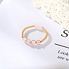 Dyed Natural Jade Round Braided Bead Style Finger Ring PW-WG81652-04-1