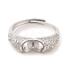 925 Sterling Silver Micro Pave Cubic Zirconia Adjustable Ring Settings STER-B003-13P-2