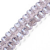 Electroplate Transparent Glass Beads Strands EGLA-N002-30-C04-1