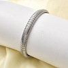 304 Stainless Steel Flat Snake Chains Cuff Bangles for Women BJEW-A067-05P-3