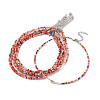 Faceted Rondelle Glass Beaded Necklace for Women NJEW-M208-01G-1