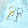 201 Stainless Steel Sun & 304 Stainless Steel Moon Keychain KEYC-JKC00974-2