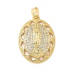 Brass Micro Pave Clear Cubic Zirconia Pendants KK-B139-20G-03-1
