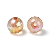 UV Plating Transparent Rainbow Iridescent Acrylic Beads TACR-D010-07A-3