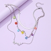 Alloy 3 Layer Necklaces PW-WG54D25-01-4