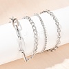 304 Stainless Steel Paperclip Chain Twisted Chain Cable Chain Necklaces for Women Men NJEW-A053-01P-3