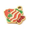 Ion Plating(IP) 304 Stainless Steel Enamel Charms STAS-Q301-06G-2