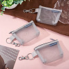 3Pcs Rectangle Nylon Mesh Zipper Wallets Pendant Decorations HJEW-TAC0106-5