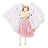 Angel Handmade Woven Macrame Cotton Thread Pendant Decorations HJEW-JM02454-01-1