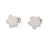 Non-Tarnish 201 Stainless Steel Stud Earring Findings with Hole EJEW-A071-10B-P-1