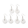 Natural Quartz Crystal Donut Dangle Earrings EJEW-G300-01P-05-1