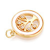Brass Micro Pave Clear Cubic Zirconia Pendants KK-N268-76G-2