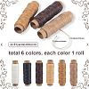 6 Rolls 6 Colors Flat Waxed Polyester Cord YC-CY0001-01-2