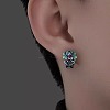 Flower Brass Enamel Hoop Earrings FS-WG4316D-01-3
