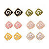 Brass Micro Pave Clear Cubic Zirconia Stud Earring Findings with Enamel KK-S356-624G-NF-1