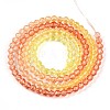 Transparent Gradient Color Glass Beads Strands GLAA-H021-01B-30-2