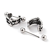 Star 316 Surgical Stainless Steel Shield Barbell Hoop Earrings EJEW-Z050-47AS-2