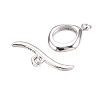 925 Sterling Silver Oval Toggle Clasps STER-T007-110P-2