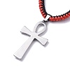 Adjustable Korean Waxed Polyester Cord Braided Pendant Necklaces NJEW-JN02504-01-3