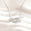 Brass Micro Pave Cubic Zirconia Heart Mermaid Pendant Necklaces for Women NJEW-S441-07A-P-1