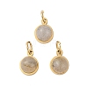 Ion Plating(IP) Natural & Synthetic Mixed Gemstone Half Round Charms with Jump Ring X-STAS-A097-05G-2