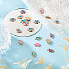 48Pcs 4 Colors Alloy Crystal Rhinestone Connector Charms FIND-SW0001-26-5