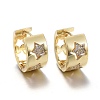 Brass Micro Pave Cubic Zirconia Huggie Hoop Earrings EJEW-K083-40G-B-1