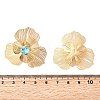 Flower Brass Micro Pave Cubic Zirconia Stud Earrings EJEW-F391-07G-02-5