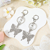 2Pcs Alloy Rhinestone Pendants Keychain KEYC-SP0001-22-3