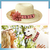 Rhombus Pattern Ethnic Style Embroidery Floral Polyester Ribbons OCOR-WH0070-324A-5