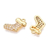 Christmas Theme Brass Micro Pave Clear Cubic Zirconia Charms X1-KK-T073-17G-2