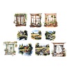 10Pcs 10 Styles Window Scenery Waterproof PET Stickers DIY-G121-01B-2